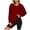 Red, variant on NinXxx Women's Casual Loose Solid Long Sleeve Hoodie Pullover Sweatshirt Orange L