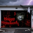 thumbnail image 4 of TIELUTT Halloween Garage Door Decorations Cover Banner Halloween Background for Photo Party Wall Star Flag Triangular Flag Boxes Flag Manga 5 Table Runners 72 Inches Long Indoor Banner Happy Birthday, 4 of 4