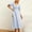 Light Blue, variant on CALAFEBILA Women Midi Dress Gorgeous Short Sleeve Solid V Neck Corseting Midsection Hem Womens Dresses Casual Summer Maxi Dress