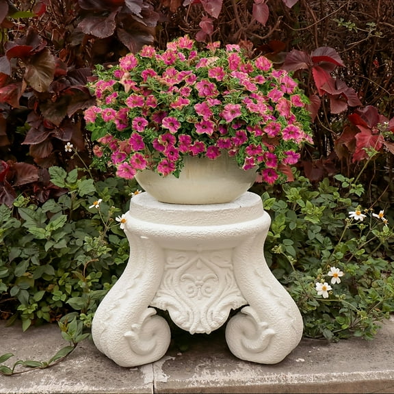 12 Inches Tall Garden Outdoor Statue Classic Plinth Base Indoor Sculptural Riser Garden Side Table Antique Stone Finish Yard Patio Deck Home Hallway Sculpture