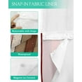 thumbnail image 3 of No Hook Shower Curtain with Snap-in Liner, Red Pink Waterproof Fabric Bathroom Curtains, Farmhouse Wood Grain Vintage Brown Striped Bath Curtains & Mesh Top Window 72"x78" Long, 3 of 6