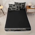 thumbnail image 4 of jejeloiu Glitter Print Black Cat Zipper Full Size Comforter Sets with Fitted Sheet and 2 Pillowcases For Kids,Gold Cute Stars Print Zipper Bedding Set For Girls,Reversible,4-Piece, 4 of 7