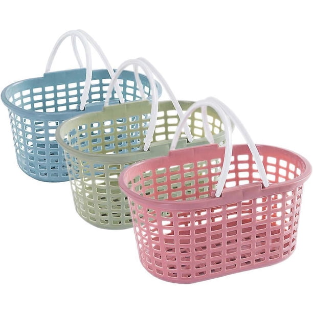 3Pcs Portable Shower Caddy Tote Plastic Storage Caddy Basket with Handle Bathroom Supplies