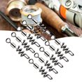 thumbnail image 3 of Ettsollp 10Pcs Fishing Connectors Stainless Steel Cork Screw Swivel Snaps for Outdoor-4#, 3 of 8