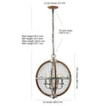 thumbnail image 3 of JONATHAN Y Gaines 16" 4-Light Adjustable Iron Rustic Industrial LED Pendant, Brown/Silver, 3 of 8