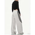 thumbnail image 4 of EMMIOL Women's Y2K Striped Baggy Sweatpants, High Waisted Wide Leg Casual Joggers with Drawstring Waist and Cuffs, 4 of 8