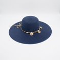 thumbnail image 1 of Sombrero de Playa Con Conchitas Para Mujer Ala Ancha 42 cm azul 42 cm, 1 of 6