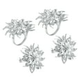 thumbnail image 1 of Anillos de Servilletas de Metal Unique Bargains 4uds Cristal Flor Tono Plateado, 1 of 5