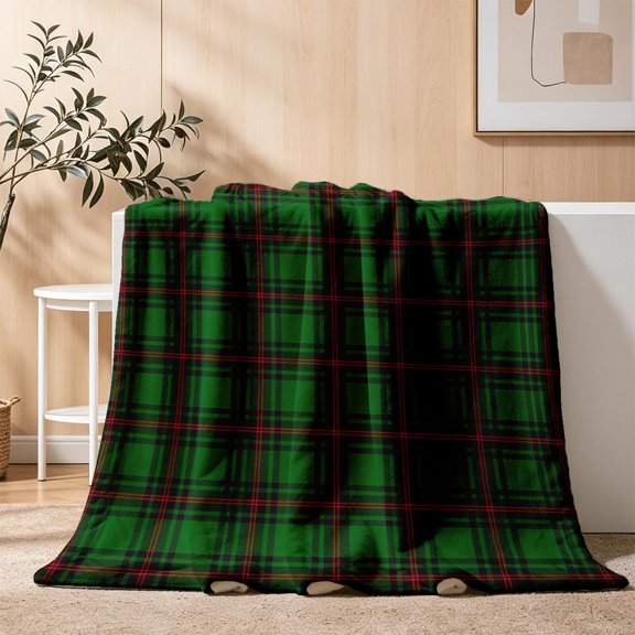 Scottish Tartan Blanket, Halkerston Tartan Ultra-Soft Plush Throw Blanket for Bed or Couch, Cozy Bedding Living Room Home Dorm Decor, Suitable for All Four Seasons Inches 50" x 60"