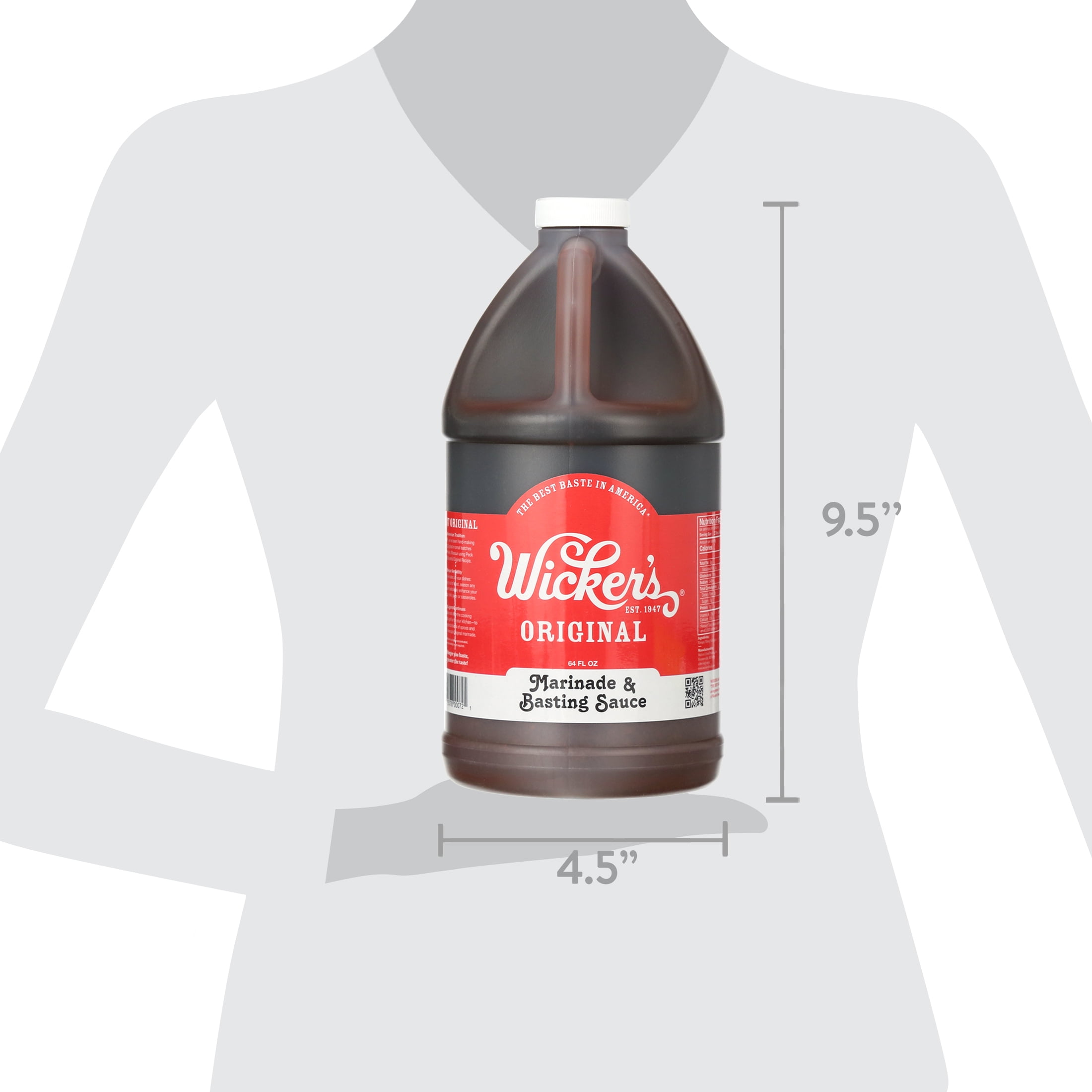 Wicker’s Original Marinade & Basting Sauce, 64 fl oz Jug – Family-Size Marinade for Grilling, Smoking, and BBQ