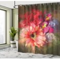 thumbnail image 4 of Ambesonne Flowers Shower Curtain, Summer Love Fine Art Paint, 69"Wx70"L, Dark Sepia and Pink, 4 of 4