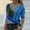 Blue, variant on Fesfesfes Women Tie-dye Printed Tops Embroidery Collar Casual Tops Long Sleeve Pullover Blouse Tops
