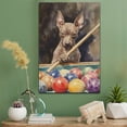 thumbnail image 2 of Xoloitzcuintli Dog Stretched Canvas Size 8x12 – Billiards Theme Dog Art for Wall, Xoloitzcuintli Dog Playing Billiards Wall Art, Dog Lover Canvas Decor, 2 of 5