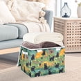 thumbnail image 3 of Yayeee Collapsible Cube Storage Bin with Lid Fabric Closet Decorative Basket with Handles, Floral Black Cats Pattern, 3 of 7
