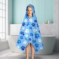 thumbnail image 6 of Blue Dog Paw Footprint Hooded Bath Towel，50"x30" for Ages 3 To 12 Kids, Quick Dry Lightweight Soft Microfiber Hood Beach Towel Cover Up for Kids, 6 of 7