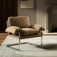 thumbnail image 2 of Accent Chair, Brown, Velvet, Living Room Lounge Cafe Lobby Hospitality Restaurant, Modern Contemporary, HB37765, 2 of 9