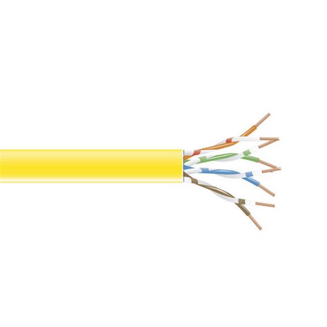 GigaTrue 550 CAT6 550-MHz Stranded Bulk PVC Cable - 24 AWG, Yellow - 1000 ft.