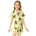 thumbnail image 2 of Girls' Festival Printed Silk Imitation Pajama Short Sleeve Set, 2 of 4