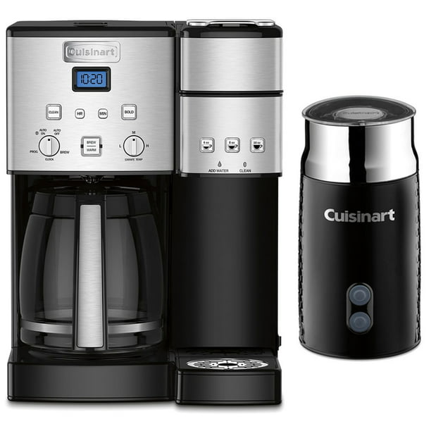 Cuisinart SS-15 12-Cup Coffee Maker and Single-Serve Brewer, Stainless Steel with Cuisinart FR-10 Tazzaccino Milk Frother