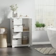 thumbnail image 4 of kleankin Bathroom Storage Cabinet with 4 Drawers and Adjustable Shelf White, 4 of 10