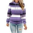 thumbnail image 4 of GigrtiJin Women's Striped Hooded Sweatshirt Long Sleeves Casual Pullover Loose Sweatshirts Tops with Pockets, 4 of 6