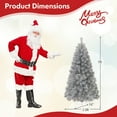 thumbnail image 3 of Gymax 5 FT Pre-Lit Artificial Christmas Tree Silver Tinsel Hinged Xmas Tree, 3 of 10