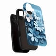 thumbnail image 3 of Artistic Blue 3D Paper Cut Floral iPhone Case, Compatible with iPhone 11/12/13/14/15/16 (Pro Max/Plus) for Art Lovers & Gift Seekers, 3 of 9