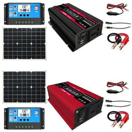 

Solar Power System | Generator With 220V AC Outlet | Solar Mobile Monocrystalline Solar Panel Battery Pack For Outdoor RV Van Camping With 18w Panel Included 黑色 B：220V