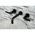 thumbnail image 2 of Kingston Brass KS8120KL Whitaker Double-Handle 3-Hole Wall Mount Bathroom Faucet in Matte Black, 2 of 8
