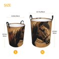 thumbnail image 3 of Vintage Horse Western Retro Foldable Laundry Hamper with Handle Storage Basket for Clothes Toys & Organizing, 3 of 6