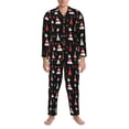 thumbnail image 3 of Balery Christmas Tree and Gold Socks Pijama para Hombre de Dos Piezas con Manga Larga, Conjunto de Dormir y Descanso Suave con Bolsillos-XX-Large, 3 of 7