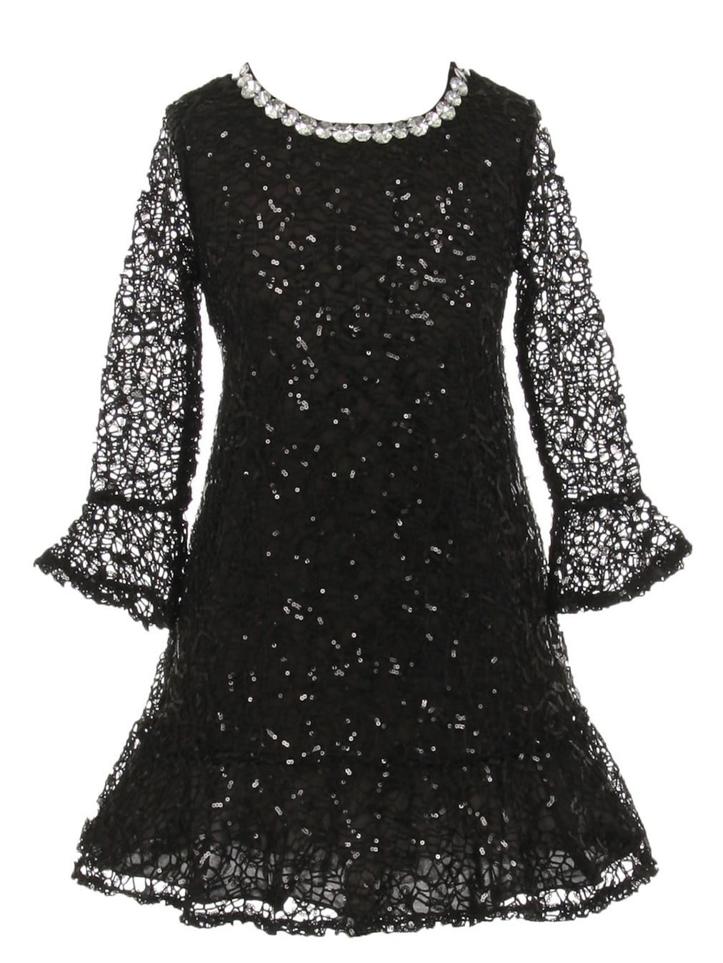 girls black christmas dress