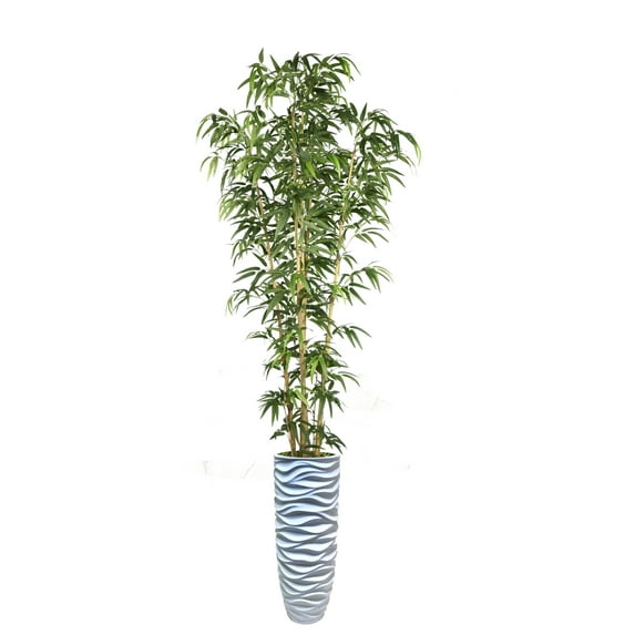 Vintage Home Artificial Faux Real Touch 94" Tall Bamboo Tree And Natural Poles With Resin Planter