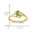 thumbnail image 3 of Solid 14k Yellow Gold 5x3mm Oval Peridot Green August Gemstone Diamond Engagement Ring Size 7 (.012 cttw.), 3 of 4