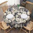 thumbnail image 3 of Pioneer Flower Floral Print Pattern Round Tablecloth 60"x60",Wrinkle Wipeable Table Cloth for Kitchen Dining Room Picnic Patio Party, 3 of 6