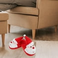 thumbnail image 6 of UPOUART Soft Warm Christmas Fuzzy Slippers for Women and Men, Cozy Indoor Shoes with Sole, 1 Pair Holiday, 6 of 8
