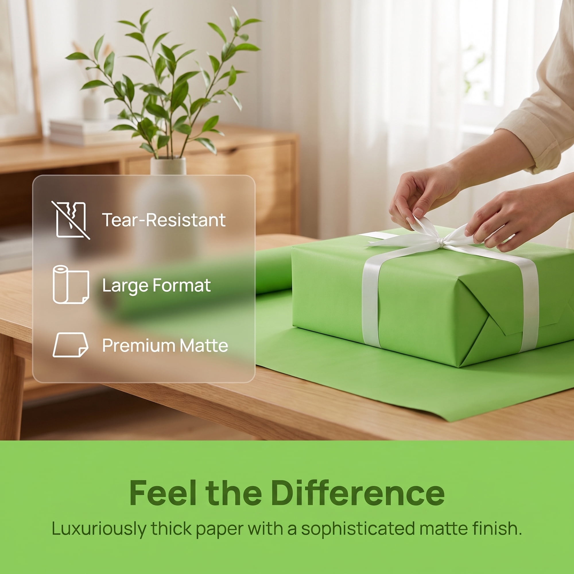 Unique Bargains Gift Wrapping Paper Anti-Tear Giant Matte Sheets Dark Green 39.4"x27.6"