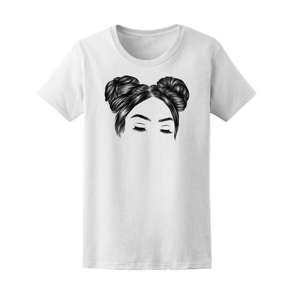 Girl With 2 Buns T-Shirt Women -Image by Shutterstock, Female Large