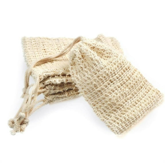 Soap Bags,5 Packs Bar Soap Pouch,Cotton and Linen Soap Saver Bags,Soap Storage Bags for Exfoliating,Mesh Saver Bags for Shower,Scrubber