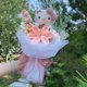 thumbnail image 3 of Muñeco de peluche de gato de dibujos animados My Melody Kuromi Cinnamoroll Kt con ramo de flores para San Valentín, Navidad, graduación, regalo de cumpleaños, 3 of 4