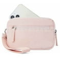thumbnail image 1 of Mini Pleated Checkered Wristlet Purse, Transparent PVC Window Coin Pouch, Compact Handheld Money Clutch for Shopping Travel, 1 of 2