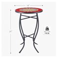 thumbnail image 3 of Drevy Outdoor Mosaic Side Table, 14 Inch Round Accent Table Plant Stand Decor with Ceramic Tile Top, Patio End Table for Garden Porch Living Room Balcony Deck Porch Pool, Red, 3 of 8