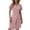 Pink, variant on Tshirt Dress Women Cotton Linen Short Sleeve Crewneck Quarter Zip Midi Dress Casual Summer Dress with Pockets