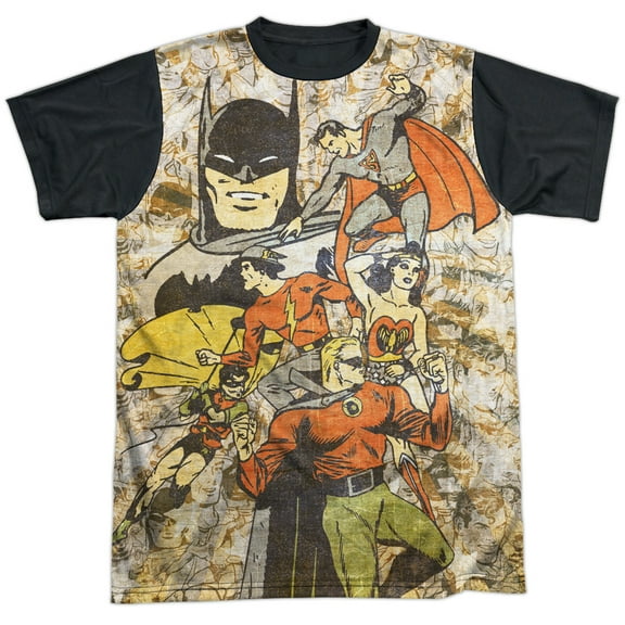 DC Comics Men's All Stars Sublimation T-shirt XXX-Large White