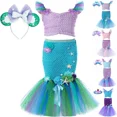 thumbnail image 2 of Disfraz de sirenita para niñas, conjunto de tutú de princesa para Halloween, ropa elegante para fiesta de cumpleaños y carnaval, 2 of 5
