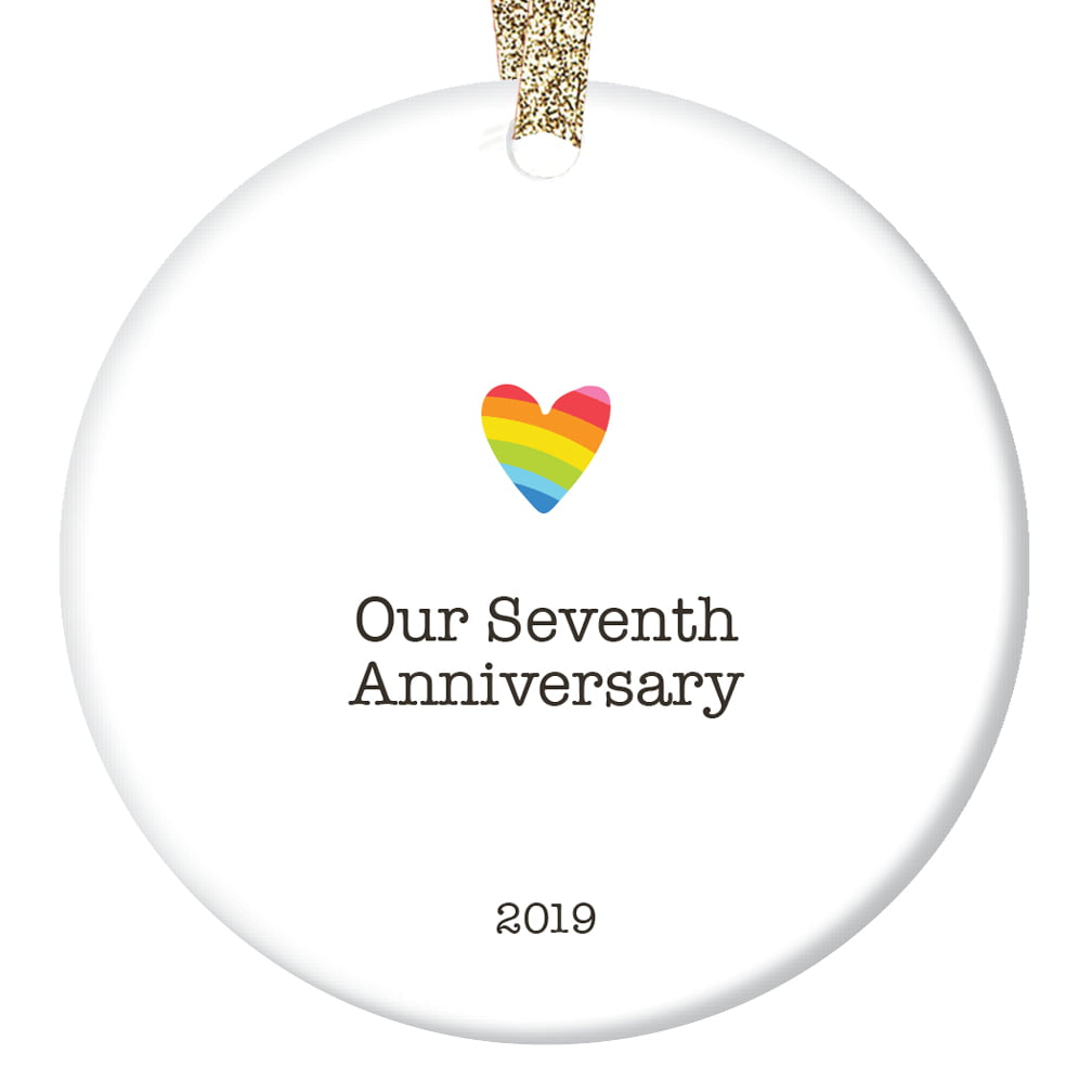 Our 7th Christmas As Husband & Wife 7 Year Wedding Anniversary Christmas Tree Ornament