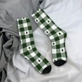 thumbnail image 5 of Cauagu Green White Lumberjack Plaid Print Crew Socks for Women and Men,Adult Athletic Running Socks 1-Pair Sports Socks Work Gear Socks with Moisture Wicking, 5 of 6