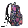 thumbnail image 3 of Easygdp Floral Mochila Ergonómica Versátil para Laptop - Múltiples Bolsillos, Correas Ajustables, Unisex para Escuela, Viajes y Actividades al Aire Libre-One Size, 3 of 5