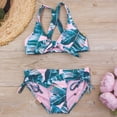 thumbnail image 6 of WMQPNNS Girls Two Piece Swimsuit Back Cross Adjustable Staps Bikini Set Bathing Suit Padded Swimwear, Size 7-8 Years, qu3-Green, 6 of 8