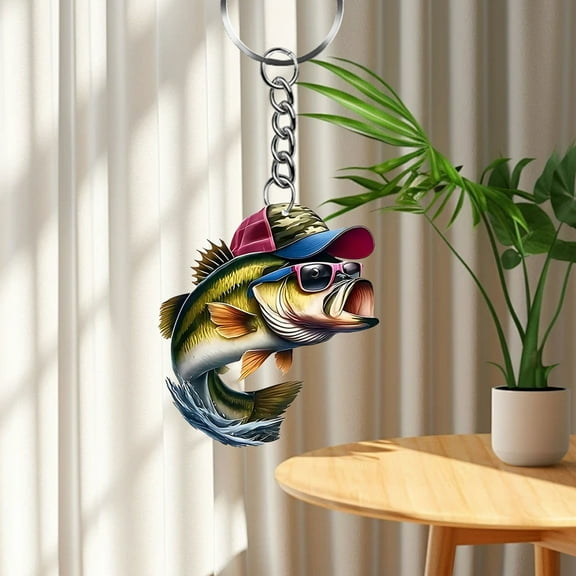 ToyKingdee Fishing Keychain Funny Creative Cool Fishing Key Ring for Fishing Lovers Fisherman Jewelry